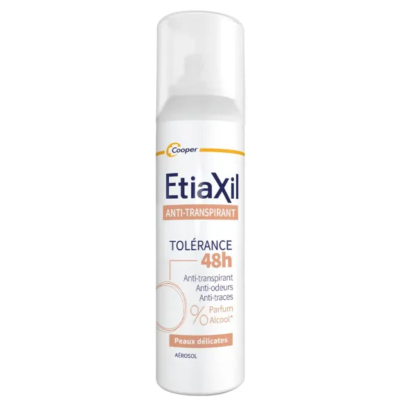 Déodorant anti-transpirant 48h peaux sensibles Etiaxil - spray de 150ml