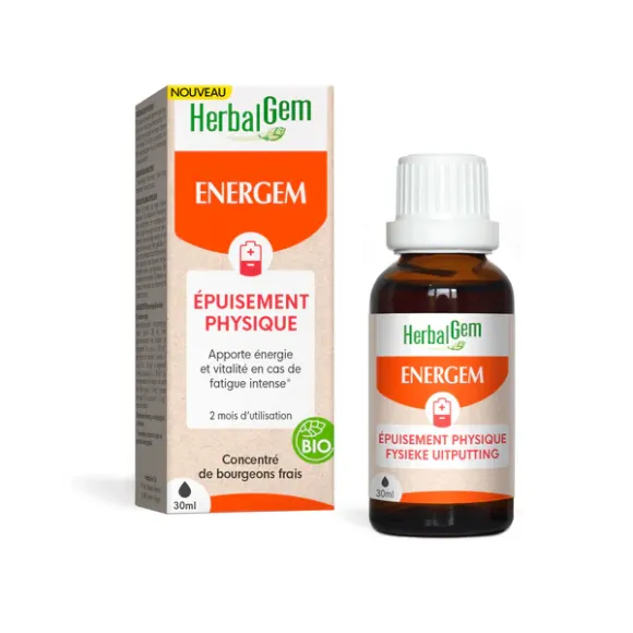 EnerGem épuisement physique bio Herbalgem - flacon compte-gouttes de 30ml