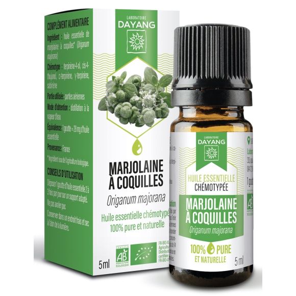 Huile essentielle Marjolaine à coquilles bio Dayang - flacon de 5ml