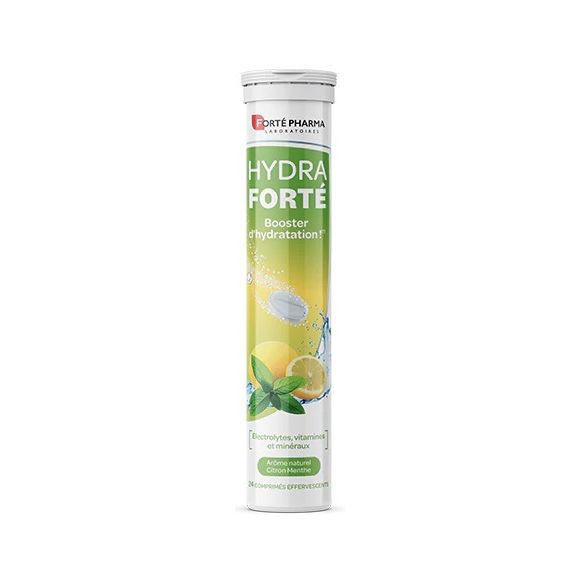 Hydra Forté booster d'hydratation arôme naturel citron menthe Forté Pharma - 24 comprimés effervescents