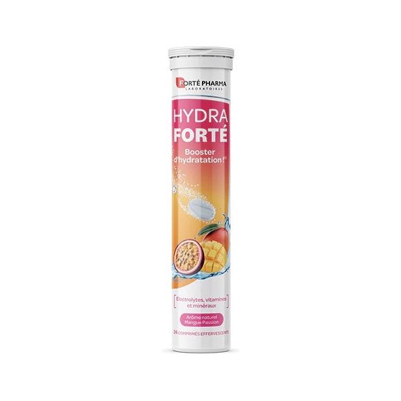 Hydra Forté booster d'hydratation arôme naturel mangue passion Forté Pharma - 24 comprimés effervescents