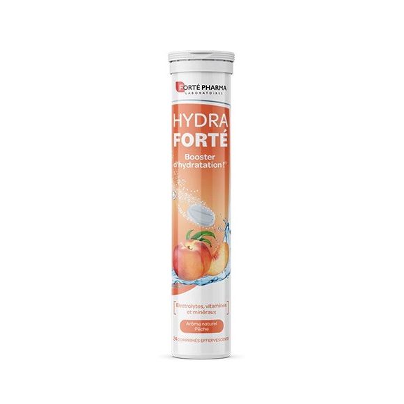 Hydra Forté booster d'hydratation arôme naturel pêche Forté Pharma - 24 comprimés effervescents