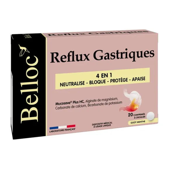 Reflux gastriques Belloc - boite de 20 comprimés à croquer