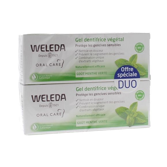 Gel dentifrice végétal Weleda - lot de 2 tubes de 75 ml