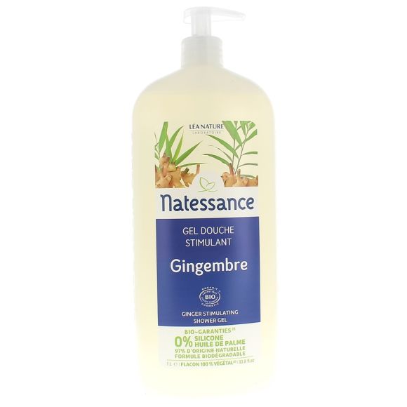 Gel douche stimulant gingembre bio natessance Léa Nature - flacon de 1 litre