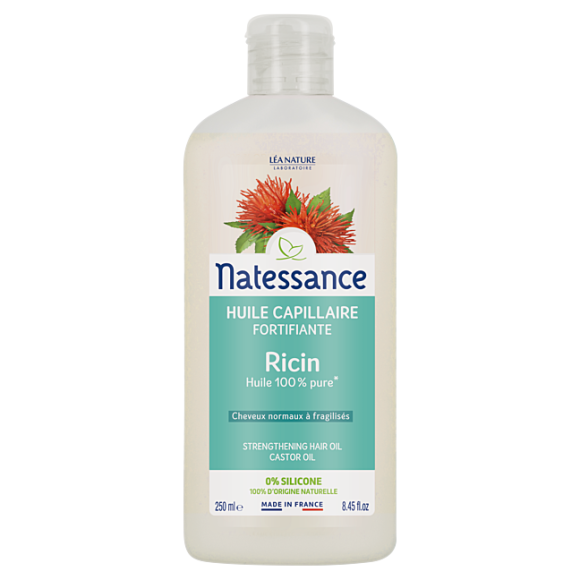 Huile de ricin 100% pure Natessance - tube de 250ml