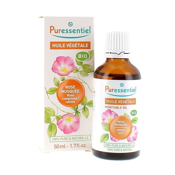 Huile végétale bio de rose musquée Puressentiel - flacon de 50 ml