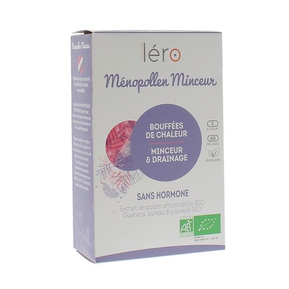 Ménopollen Minceur & bouffées de chaleur bio Léro - boîte de 60 gélules