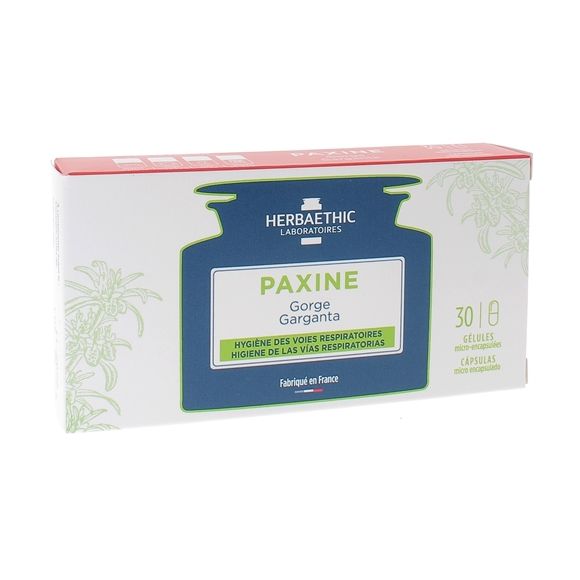 Paxine Maux de Gorge Herbaethic - boîte de 30 comprimés
