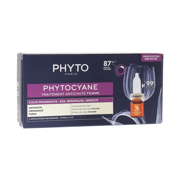 Phytocane traitement anti-chute femme chute progressive Phyto - 12 fioles de 3 ml