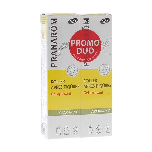 Roller gel apaisant piqûres bio Aromapic Pranarôm - lot de 2 roll-on de 15ml