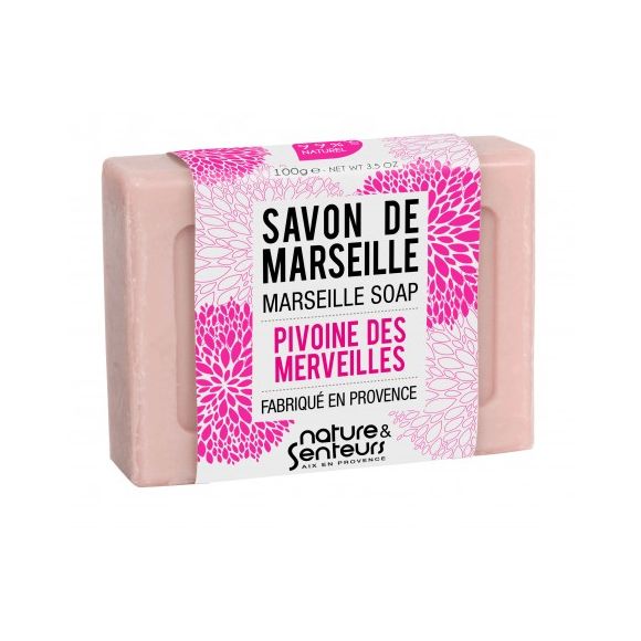 Savon de Marseille pivoine des merveilles Nature & Senteurs - pain de 100 g