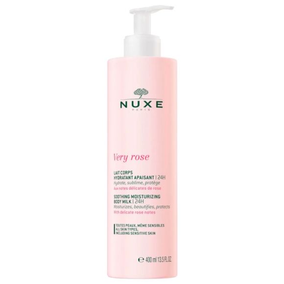 Very rose Lait corps hydratant apaisant Nuxe - flacon-pompe de 400 ml