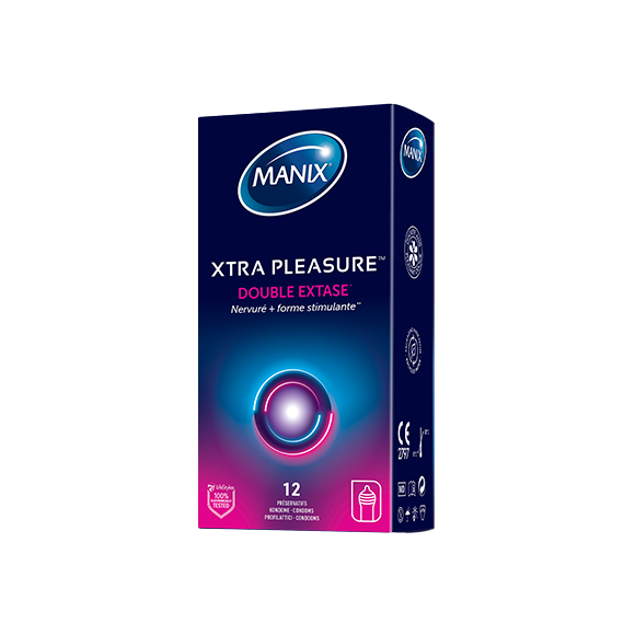Préservatifs XTRA Pleasure double extase Manix - boite de 12 préservatifs