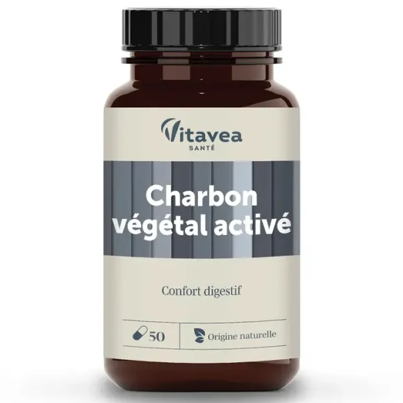Charbon végétal activé Vitavea - boîte de 50 gélules