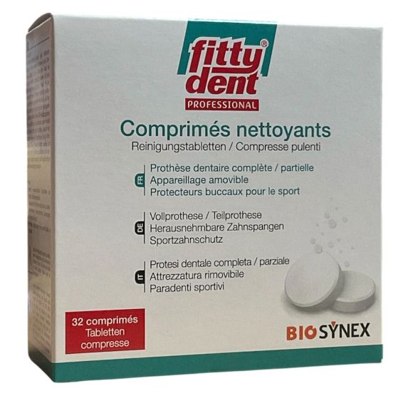 Fittydent comprimés nettoyants Biosynex - boite de 32 comprimés 