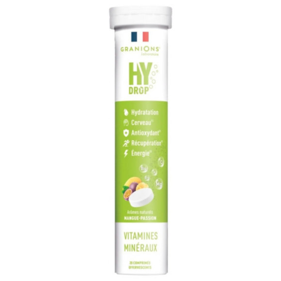 Hydrop solution d'hydratation arôme mangue Granions - tube de 20 comprimés effervescents  