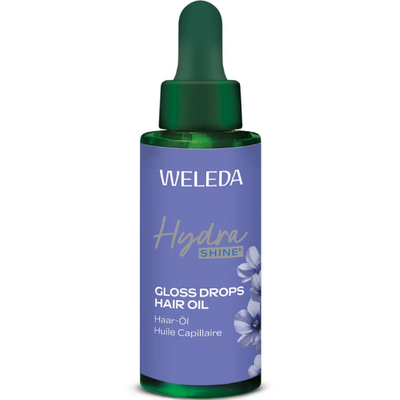Hydra shine+ huile capillaire brillance gloss Weleda - flacon-pipette de 30ml