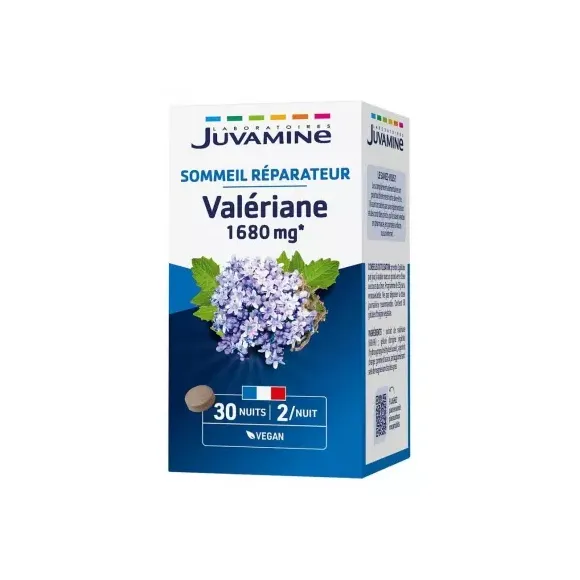 Valériane 1680mg Sommeil réparateur Juvamine - boite de 60 comprimés