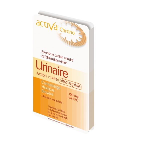 Urinaire action ciblée ultra rapide Activa Chrono - boite de 15 gélules