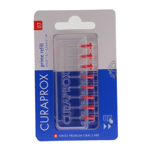 Recharge brossettes interdentaires prime refill taille 07 Curaprox - boite de 8 recharges