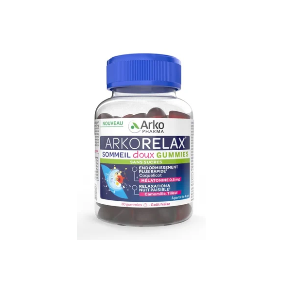 Arkorelax Sommeil doux Gummies sans sucre Arkopharma - pot de 30 gommes
