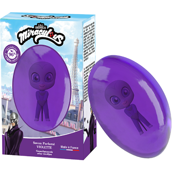 Savon solide Violette figurine Papillon Le Comptoir du Bain x Miraculous - pain de 75g