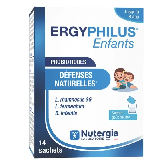 Ergyphilus enfants Probiotiques Défenses naturelles Nutergia - boite de 14 sachets de 2g