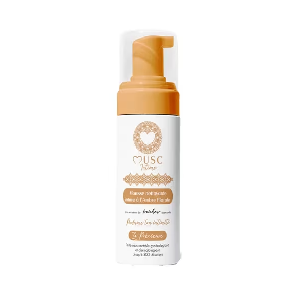 Mousse nettoyante intime à l'ambre florale Musc Intime - flacon-pompe de 150ml
