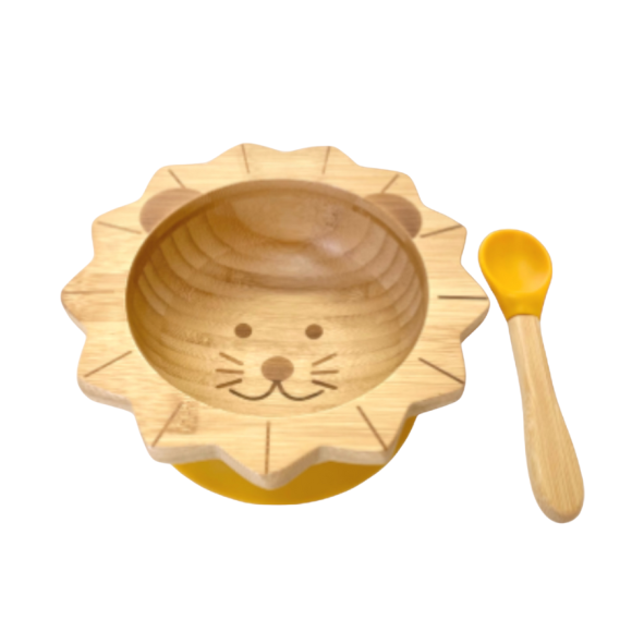 Set de repas bébé lion Cap bamboo - boîte de 2 produits 