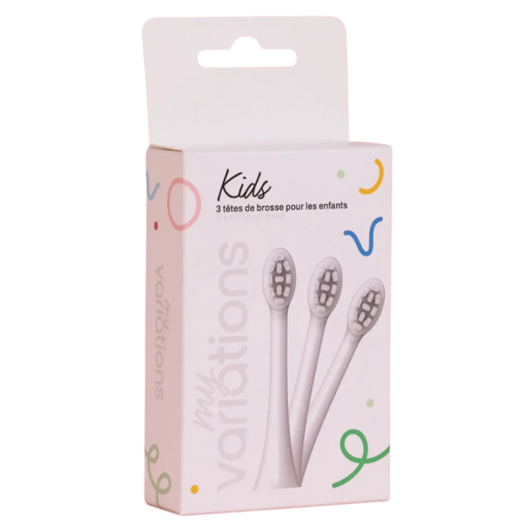 Têtes de brosse blanches enfant MyVariations - 3 têtes de brosse
