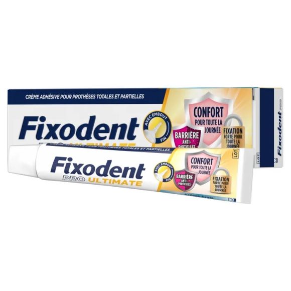 Pro Ultimate crème adhésive prothèses totales et partielles goût neutre Fixodent