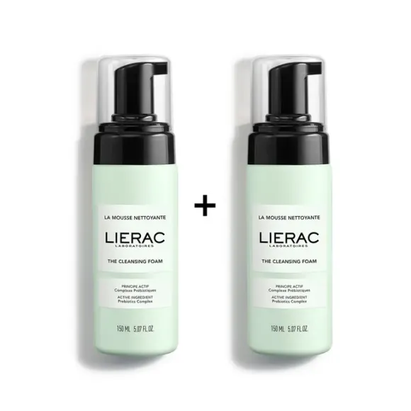 La mousse nettoyante Lierac - lot de 2 flacons-pompe de 150ml offre spéciale