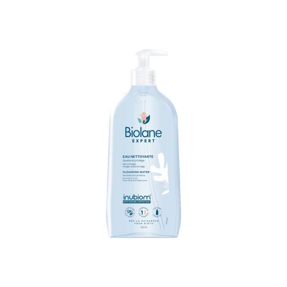 Eau nettoyante sans rinçage Biolane Expert - flacon-pompe de 500 ml