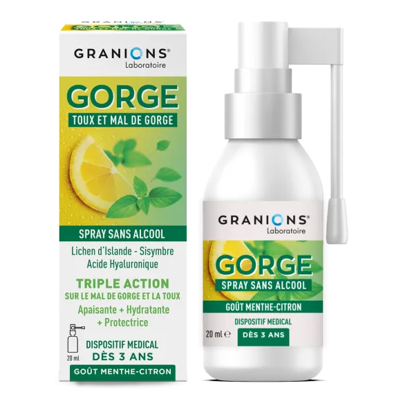 Spray gorge toux et mal de gorge Granions - flacon de 20ml