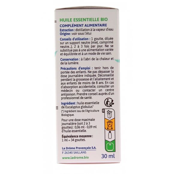 Huile essentielle Eucalyptus globuleux bio Ladrôme