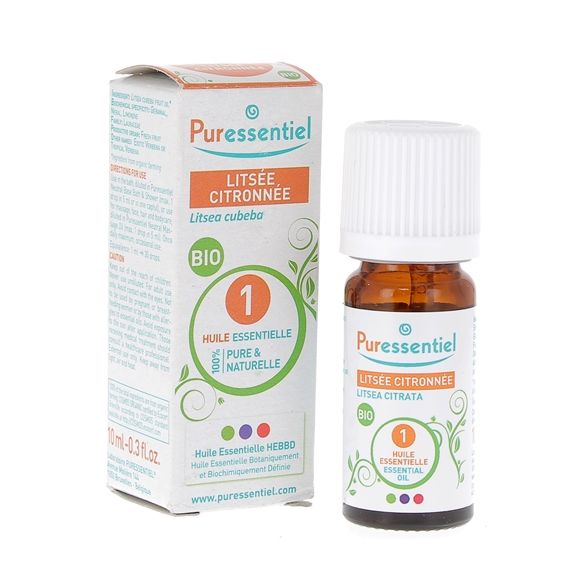 Huile essentielle bio Litsée citronnée Puressentiel - flacon de 10ml