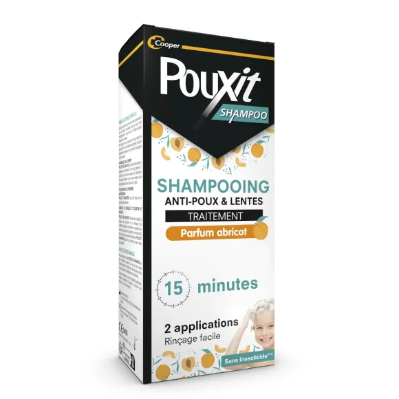 Shampooing parfum abricot anti-poux et lentes Pouxit - flacon de 200ml