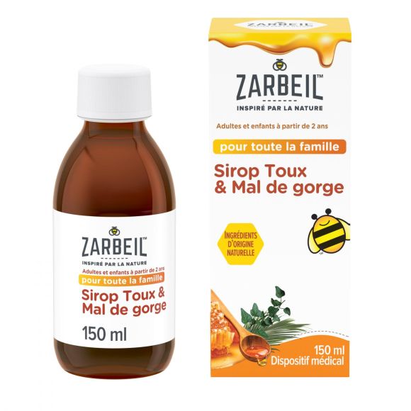 Sirop toux et mal de gorge Zarbeil - flacon de 150ml