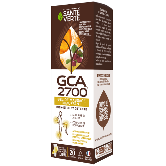 GCA 2700 Gel de massage chauffant Santé Verte - tube de 100 ml