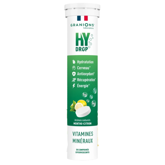 Hydrop solution d'hydratation menthe citron Granions - tube de 20 comprimés effervescents 